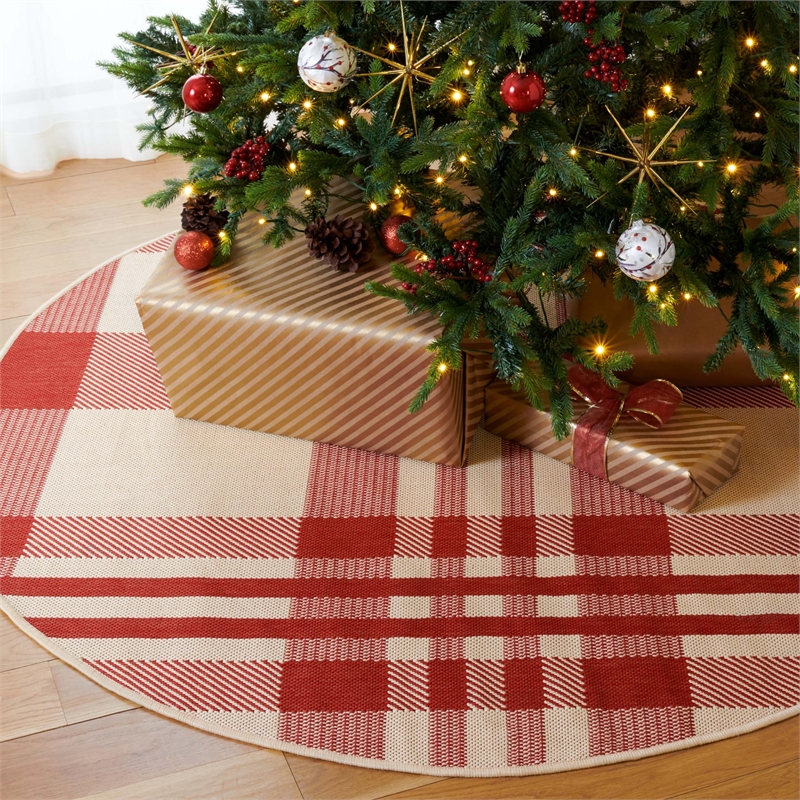 Safavieh Courtyard Red Indoor Outdoor Rug - Round 7'10