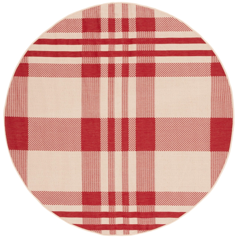 Safavieh Courtyard Red Indoor Outdoor Rug - Round 7'10