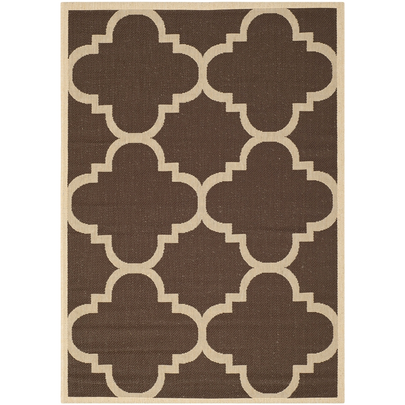 Safavieh Courtyard Dark Brown Indoor Outdoor Rug - 4' x 5'7