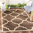 Safavieh Courtyard Dark Brown Indoor Outdoor Rug - Square 4'