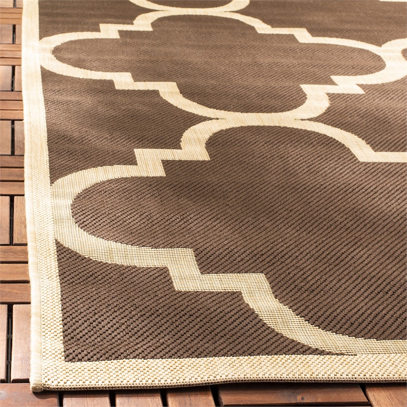 Safavieh Courtyard Dark Brown Indoor Outdoor Rug - Square 4'