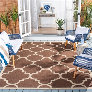 Safavieh Courtyard Dark Brown Indoor Outdoor Rug - Square 6'7&quot