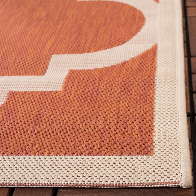 Safavieh Courtyard Terracotta Indoor Outdoor Rug - 5'3
