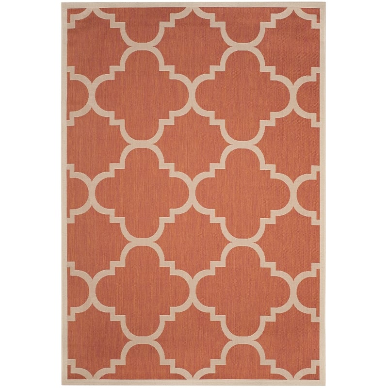 Safavieh Courtyard Terracotta Indoor Outdoor Rug - 6'7