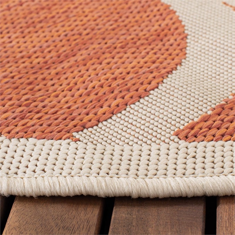 Safavieh Courtyard Terracotta Indoor Outdoor Rug - Round 5'3