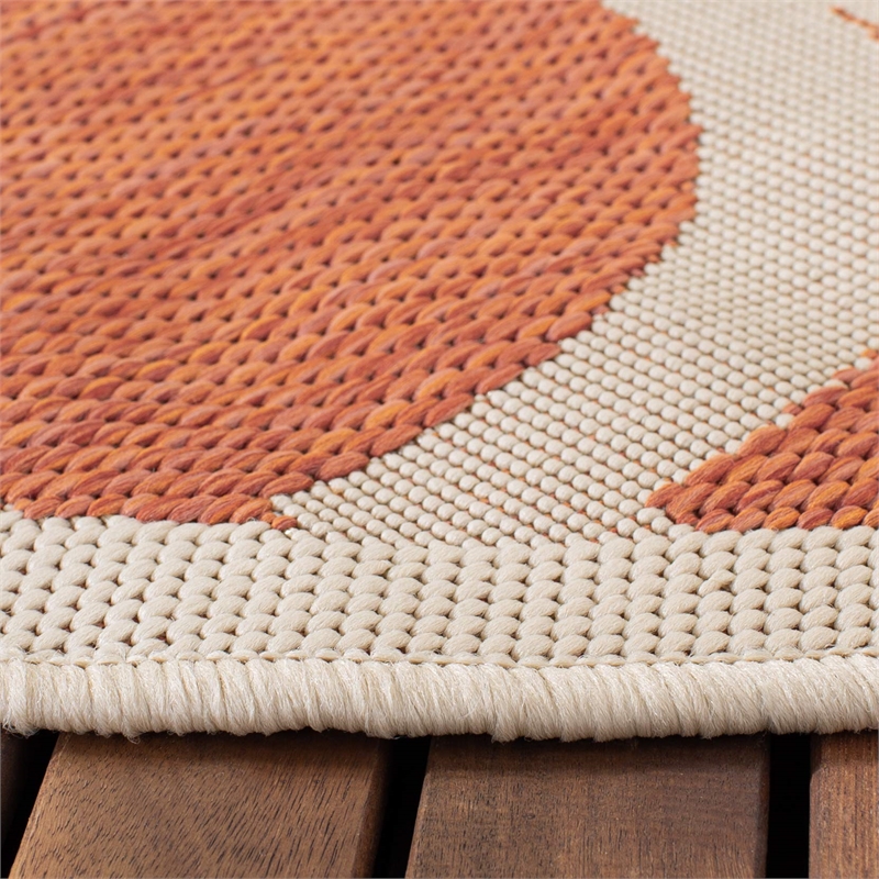 Safavieh Courtyard Terracotta Indoor Outdoor Rug - Round 5'3
