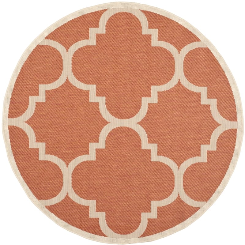 Safavieh Courtyard Terracotta Indoor Outdoor Rug - Round 6'7