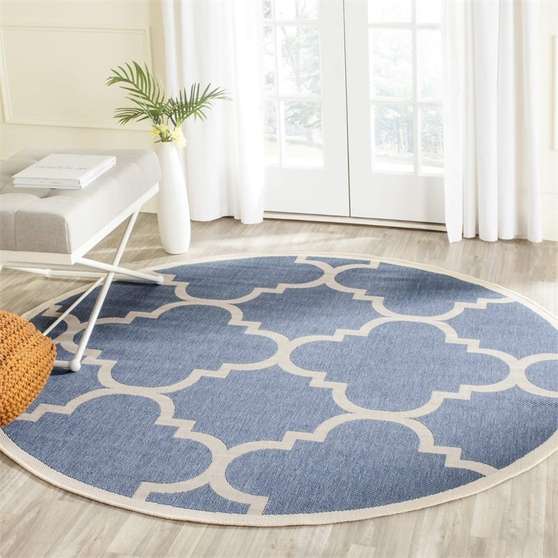 Safavieh Courtyard Terracotta Indoor Outdoor Rug - Round 6'7