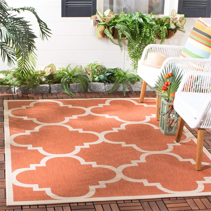 Safavieh Courtyard Terracotta Indoor Outdoor Rug - Square 4'