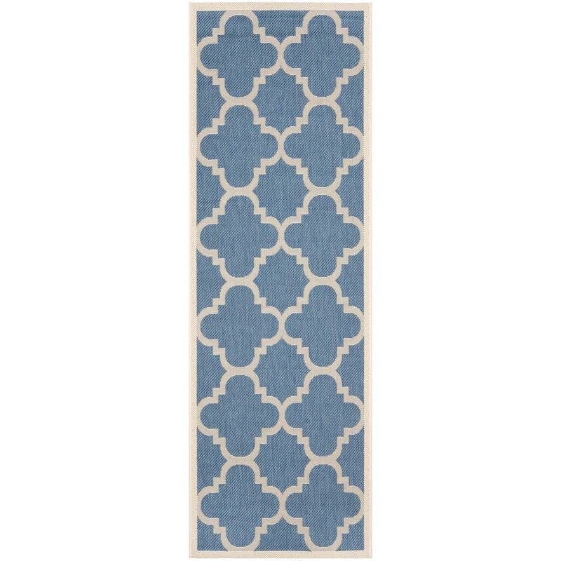 Safavieh Courtyard Blue Indoor Outdoor Rug - Runner 2'4