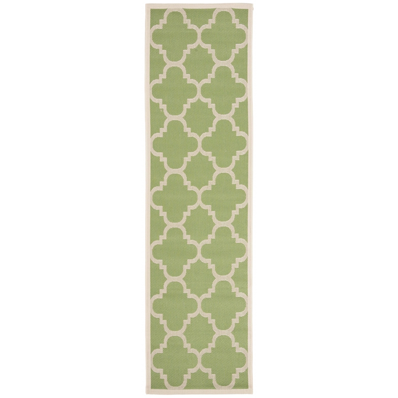 Safavieh Courtyard Green Indoor Outdoor Rug - Runner 2'3