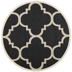 Safavieh Courtyard Black Indoor Outdoor Rug - Round 7'10&quot