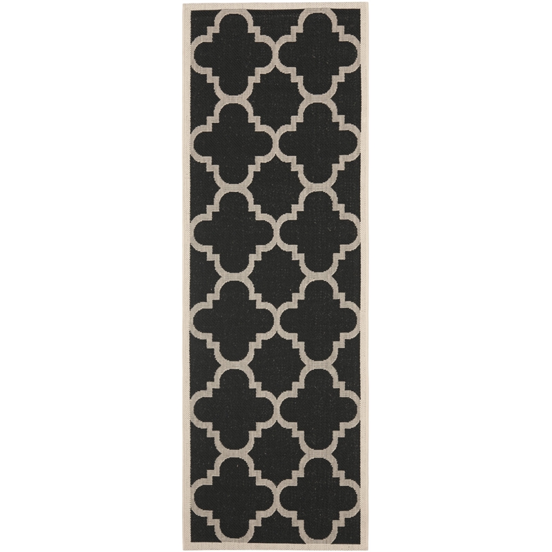 Safavieh Courtyard Black Indoor Outdoor Rug - Runner 2'3