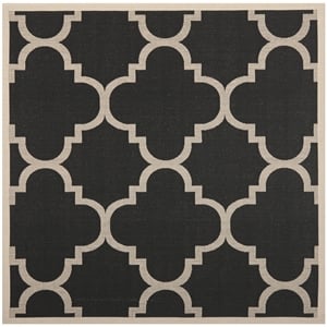 Safavieh Courtyard Black Indoor Outdoor Rug - Square 4'