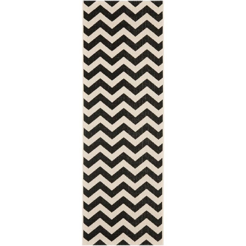 Safavieh Courtyard Black Indoor Outdoor Rug - Runner 2'3