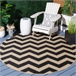 Safavieh Courtyard Black Indoor Outdoor Rug - Round 7'10