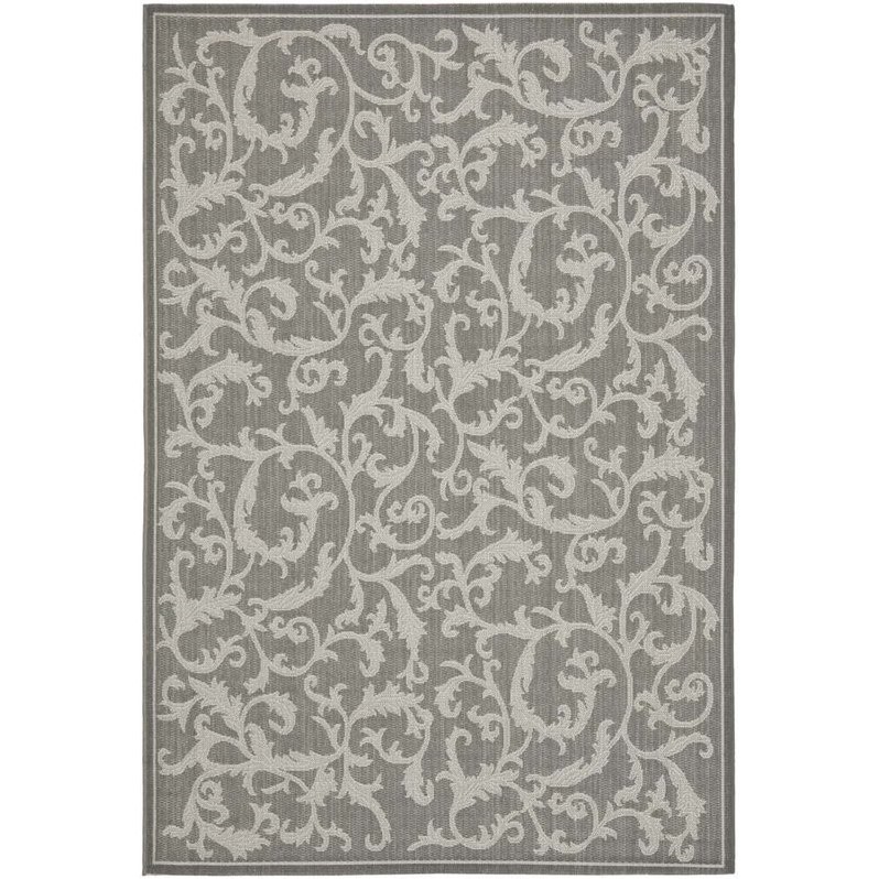 Safavieh Courtyard Anthracite Indoor Outdoor Rug - 2'7