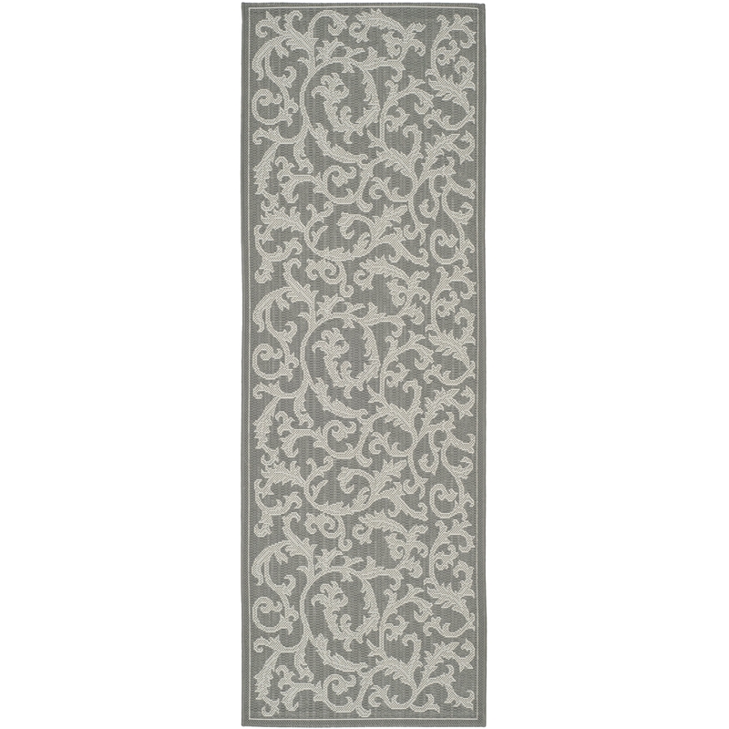 Safavieh Courtyard Anthracite Indoor Outdoor Rug - Runner 2'3