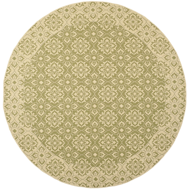 Safavieh Courtyard Green Indoor Outdoor Rug - Round 7'10