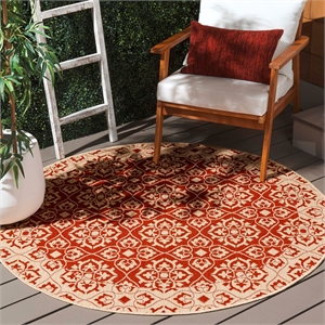 Safavieh Courtyard Red Indoor Outdoor Rug - Round 7'10&quot