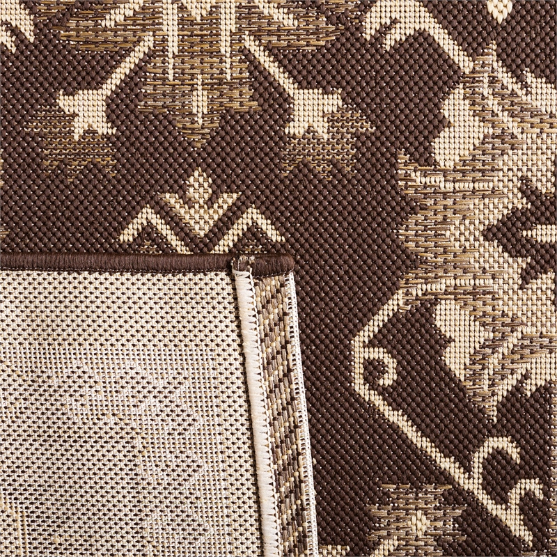 Safavieh Courtyard Chocolate Indoor Outdoor Rug - Runner 2'7