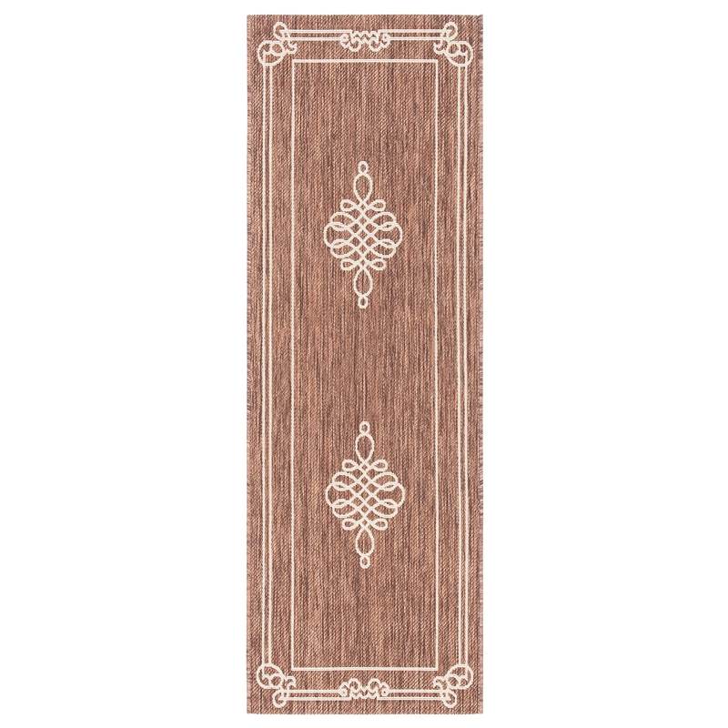 Safavieh Courtyard Chocolate Indoor Outdoor Rug - Runner 2'3