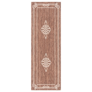 Safavieh Courtyard Chocolate Indoor Outdoor Rug - Runner 2'3&quot x 6'7&quot
