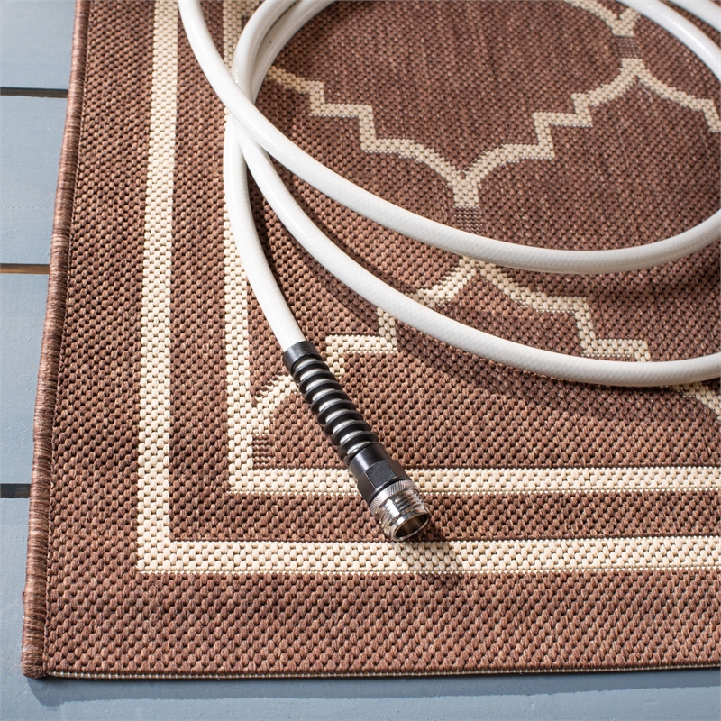 Safavieh Courtyard Chocolate Indoor Outdoor Rug - 9' x 12'