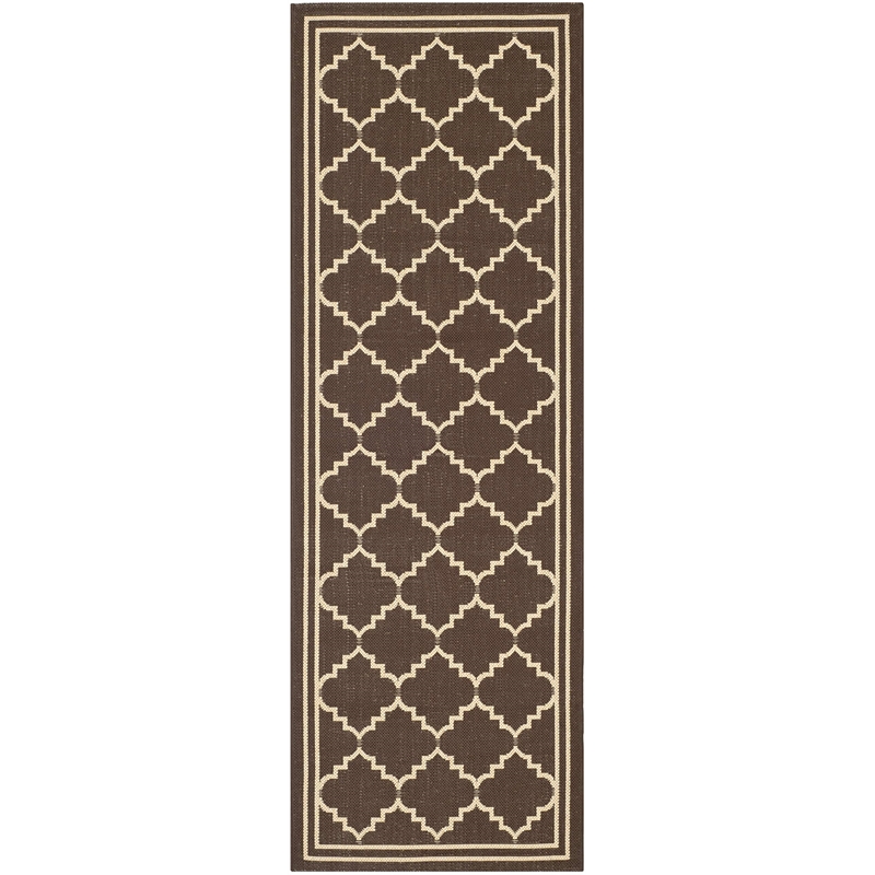 Safavieh Courtyard Chocolate Indoor Outdoor Rug - Runner 2'3