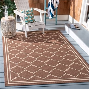 Safavieh Courtyard Chocolate Indoor Outdoor Rug - Square 6'7&quot