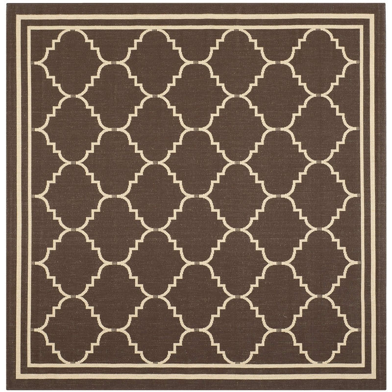 Safavieh Courtyard Chocolate Indoor Outdoor Rug - Square 6'7
