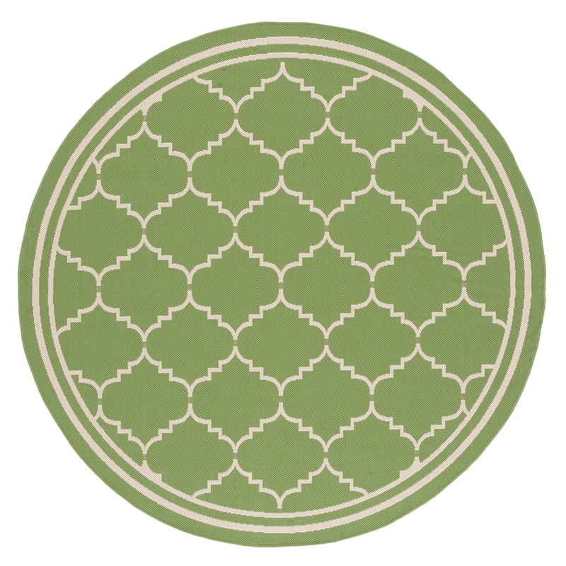 Safavieh Courtyard Green Indoor Outdoor Rug - Round 6'7
