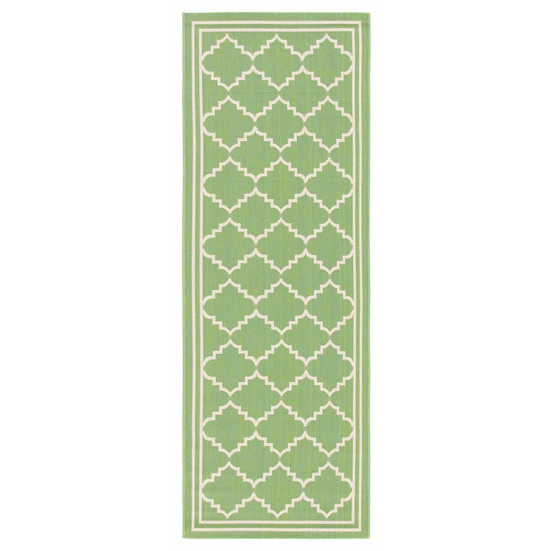 Safavieh Courtyard Green Indoor Outdoor Rug - Runner 2'3