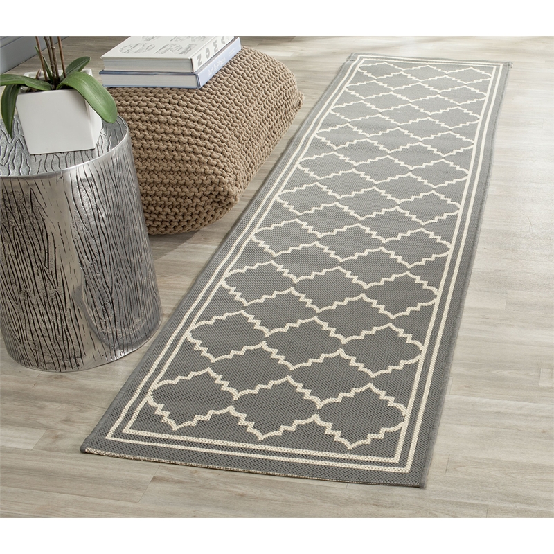 Safavieh Courtyard Grey Indoor Outdoor Rug - 2'7