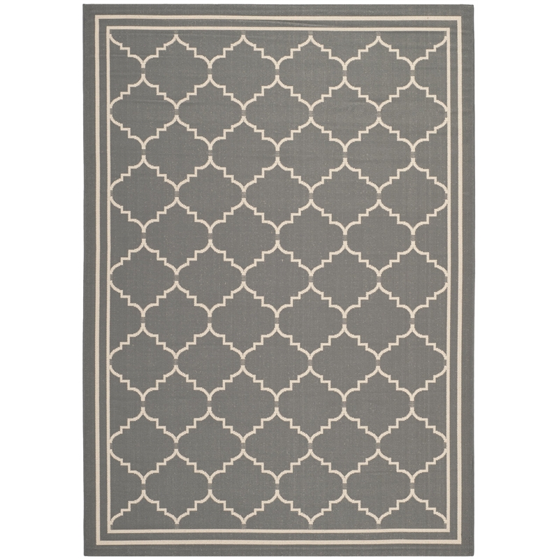 Safavieh Courtyard Grey Indoor Outdoor Rug - 6'7