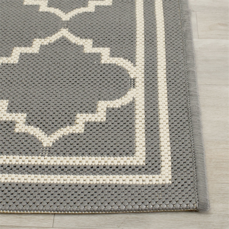Safavieh Courtyard Grey Indoor Outdoor Rug - 6'7