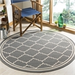 Safavieh Courtyard Grey Indoor Outdoor Rug - Round 6'7