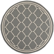 Safavieh Courtyard Grey Indoor Outdoor Rug - Round 6'7