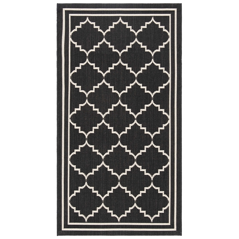 Safavieh Courtyard Black Indoor Outdoor Rug - 2'7