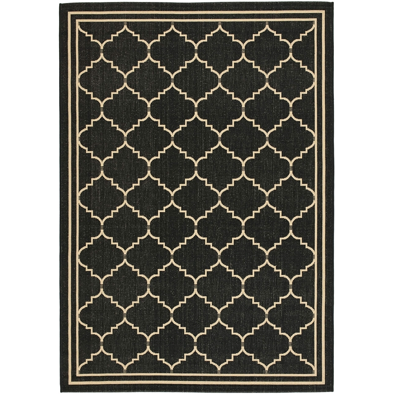 Safavieh Courtyard Black Indoor Outdoor Rug - 5'3