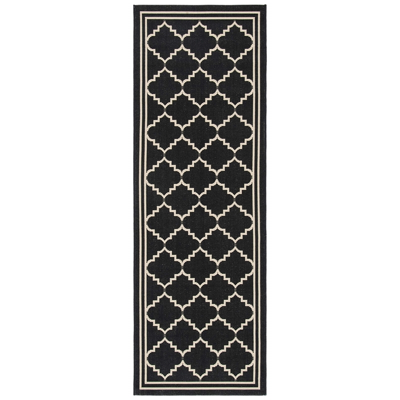 Safavieh Courtyard Black Indoor Outdoor Rug - Runner 2'3
