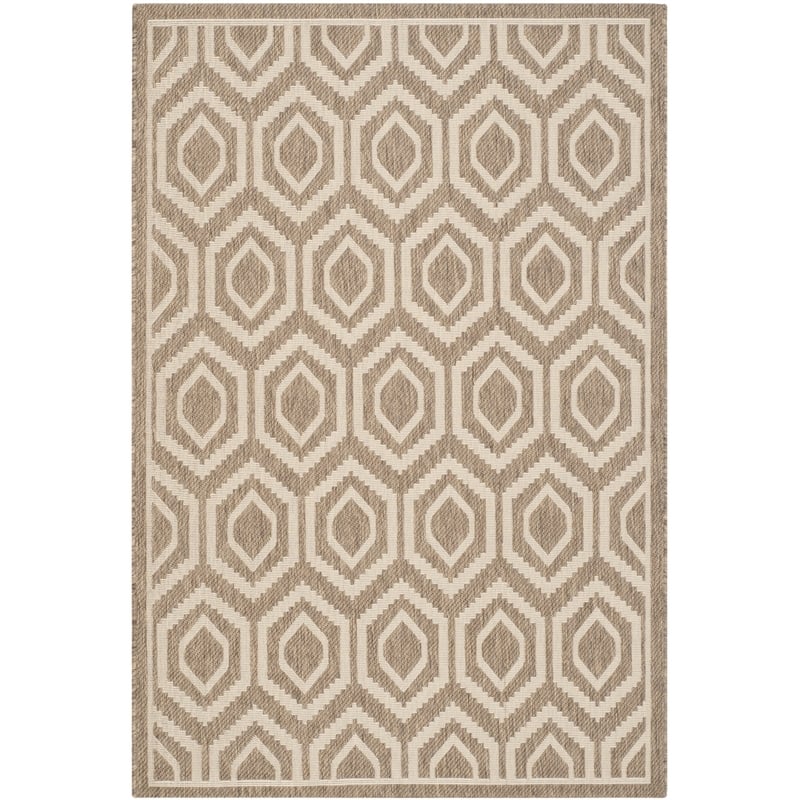Safavieh Courtyard Brown Indoor Outdoor Rug - 4' x 5'7