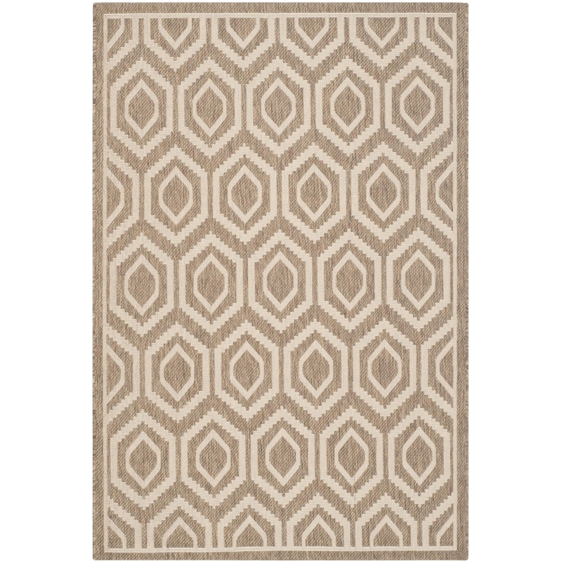 Safavieh Courtyard Brown Indoor Outdoor Rug - 6'7