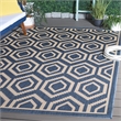 Safavieh Courtyard Blue Indoor Outdoor Rug - 6'7