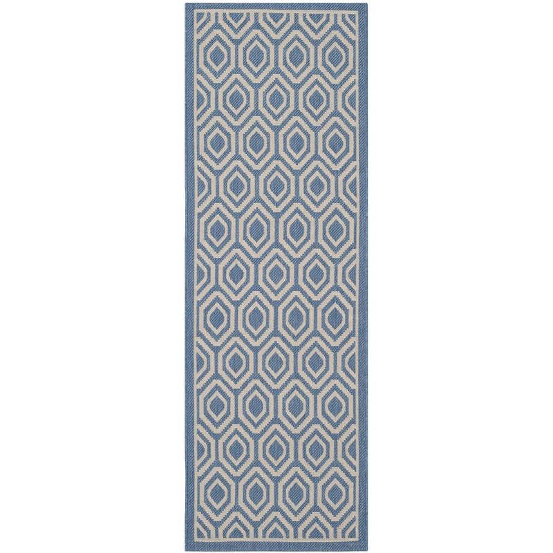 Safavieh Courtyard Blue Indoor Outdoor Rug - Runner 2'3