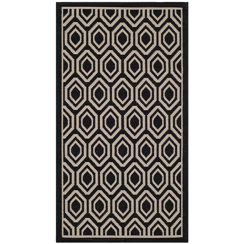 Safavieh Courtyard Black Indoor Outdoor Rug - 2'7