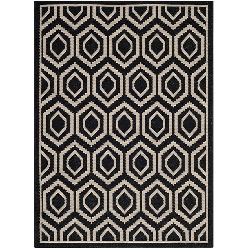 Safavieh Courtyard Black Indoor Outdoor Rug - 4' x 5'7