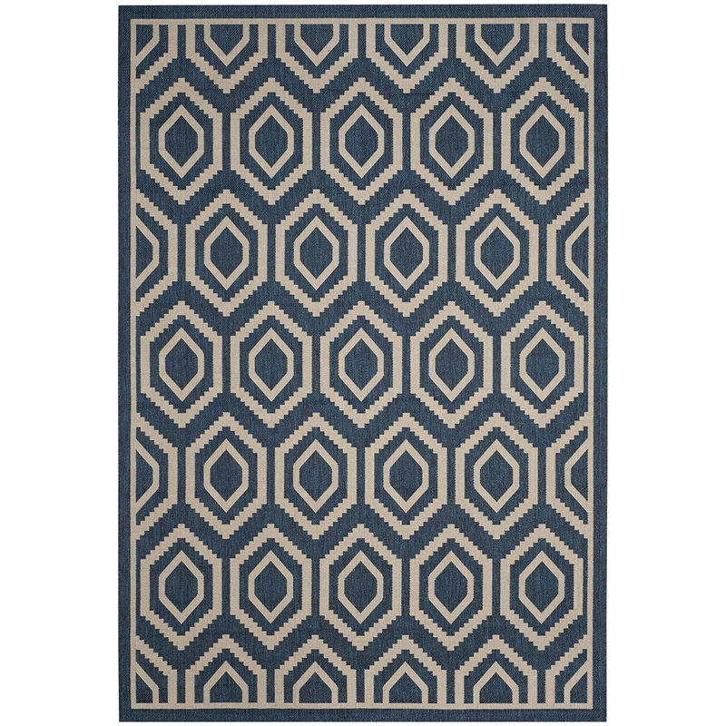 Safavieh Courtyard Navy Indoor Outdoor Rug - 6'7