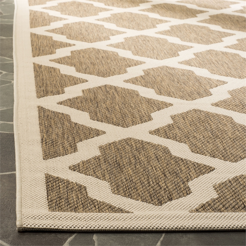 Safavieh Courtyard Brown Indoor Outdoor Rug - 9' x 12'