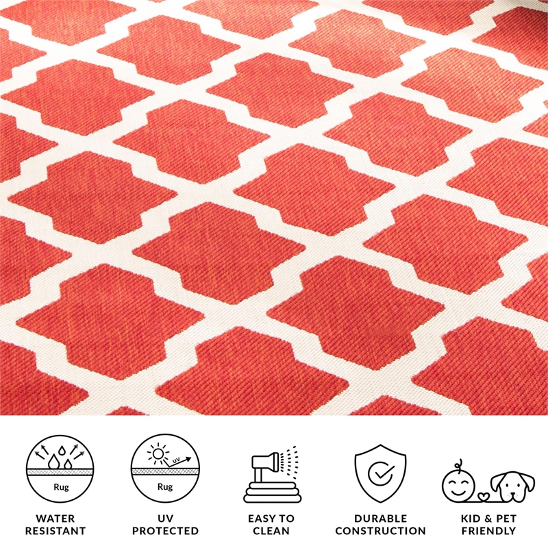 Safavieh Courtyard Red Indoor Outdoor Rug - 4' x 5'7